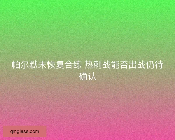 帕尔默未恢复合练 热刺战能否出战仍待确认