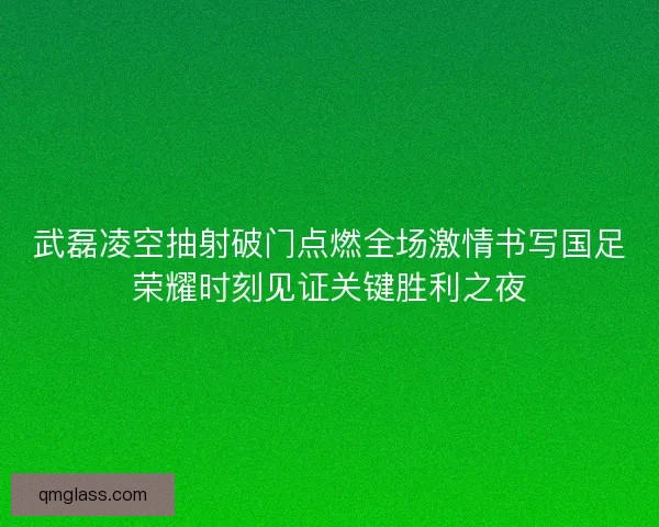 武磊凌空抽射破门点燃全场激情书写国足荣耀时刻见证关键胜利之夜