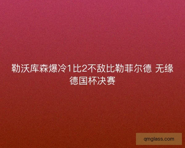 勒沃库森爆冷1比2不敌比勒菲尔德 无缘德国杯决赛 勒沃库森爆冷1比2不敌比勒菲尔德 无缘德国杯决赛
